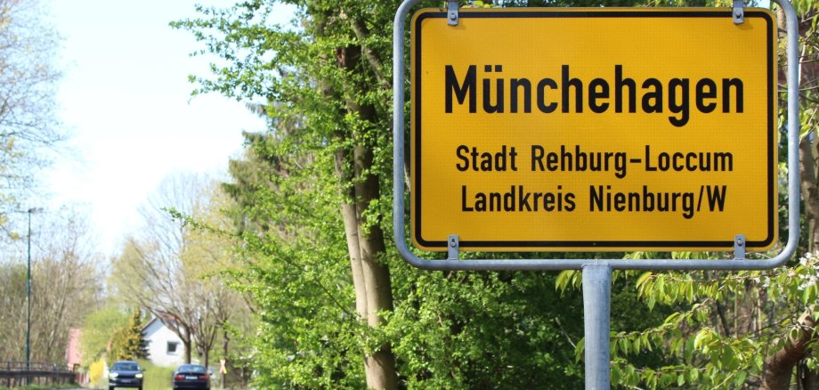 Ortseingangsschild Münchehagen Ortsschild Münchehagen