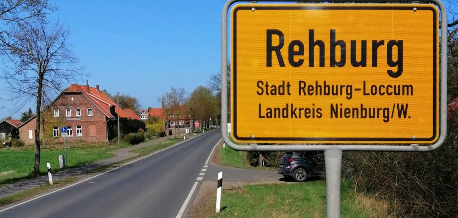 Ortseingangsschild Rehburg Ortsschild Rehburg