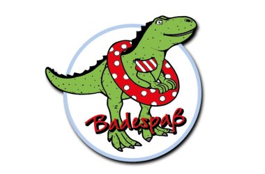 Ein Dinosaurier mit Schwimmring