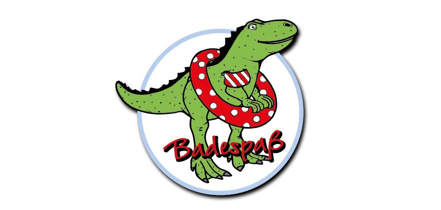 Ein Dinosaurier mit Schwimmring