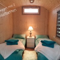 Ferienhaus Max Bauwagen mit zwei Betten