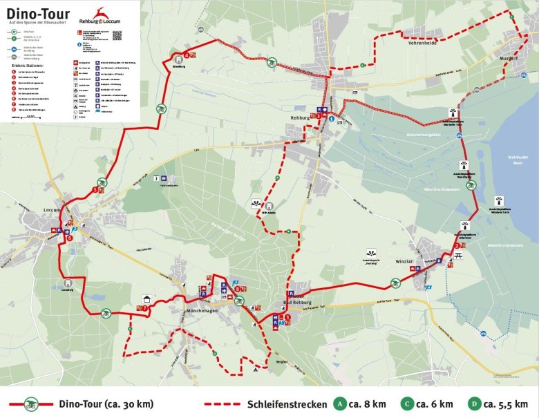 Karte der Dino-Tour Radweg 01.05.26 Karte der Dino-Tour Radweg 01.05.26