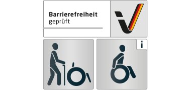 Piktogramm Barrierefreiheit geprüft Reisen für alle