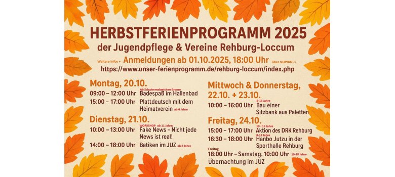 Aktuelles Programm im JuZ Aktuelles Programm im JuZ