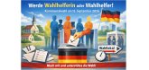 Wahlhelfer werfen Stimmzettel in eine Wahlurne.