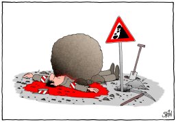 Uli Stein Cartoon Steinschlag