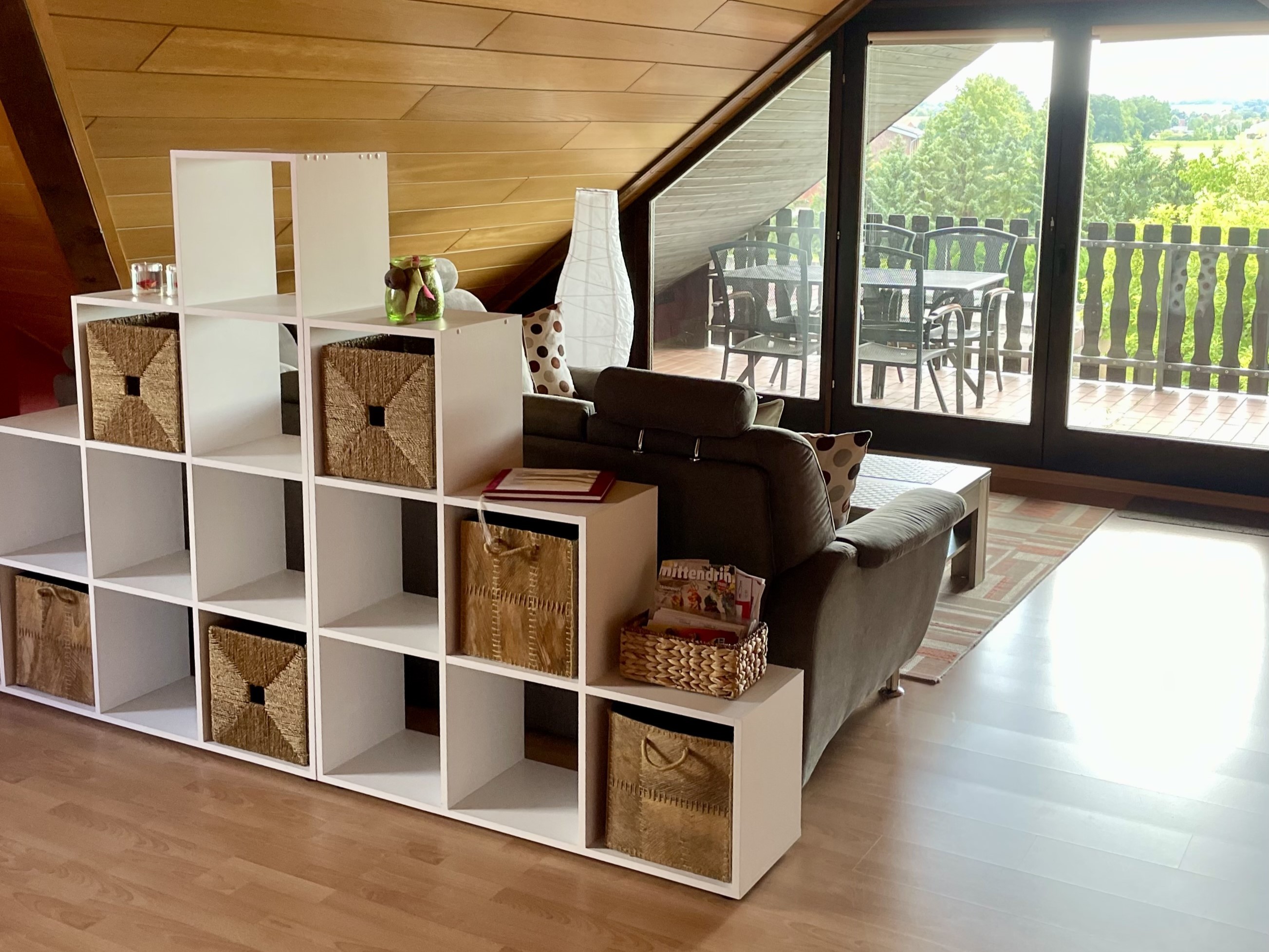 Ferienwohnung Jaschke Wohnzimmer mit Ausblick